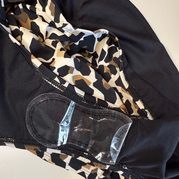 Ellen Tracy Leopard Animal Print One Piece Swimsuit High Neck Size 10 NWT - Picture 5 of 6